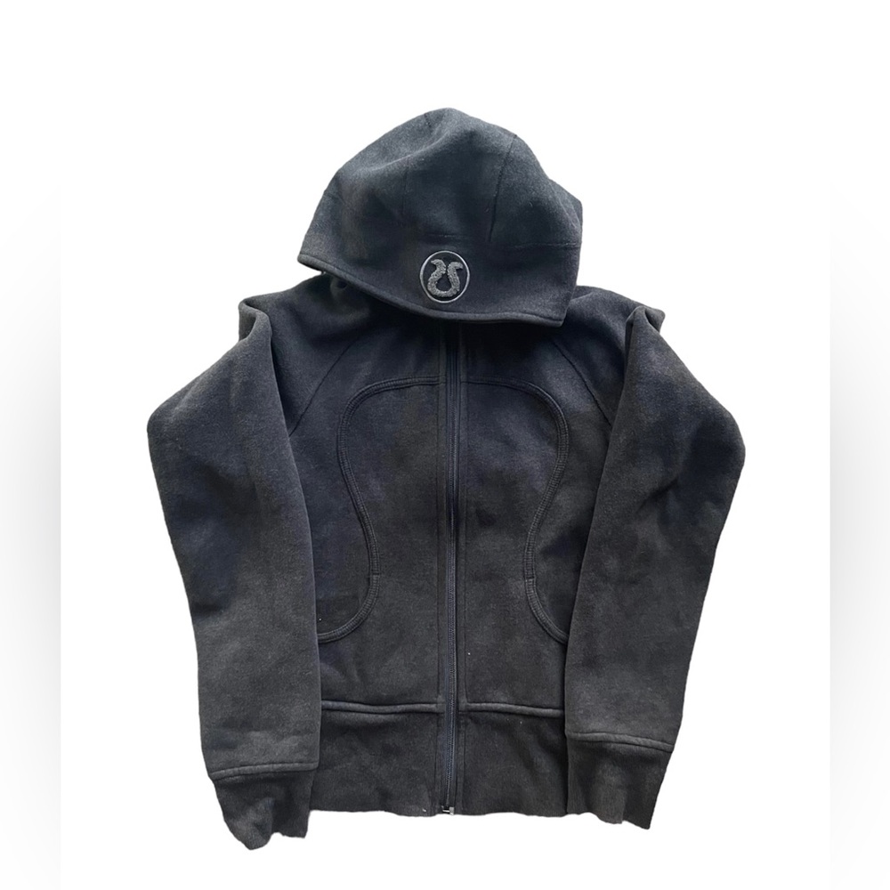 Lululemon dark gray cropped scuba jacket tagged size 6.